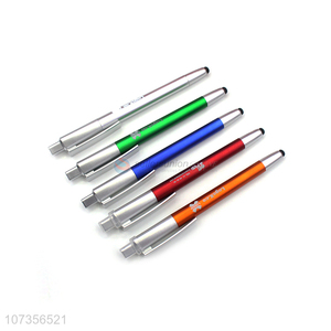 Custom Soft Touch Screen Plastic Ball Pen With Light