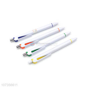 Hot Sale White Click Press Ball Point Pen Fashion Stationery