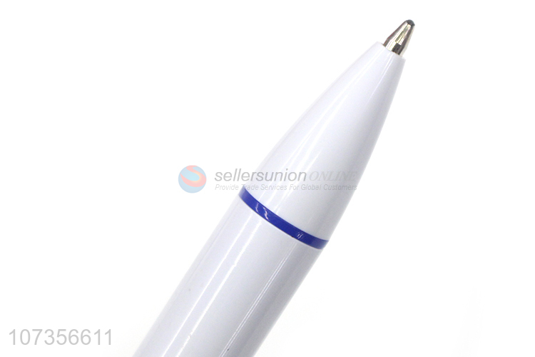 Hot Sale White Click Press Ball Point Pen Fashion Stationery