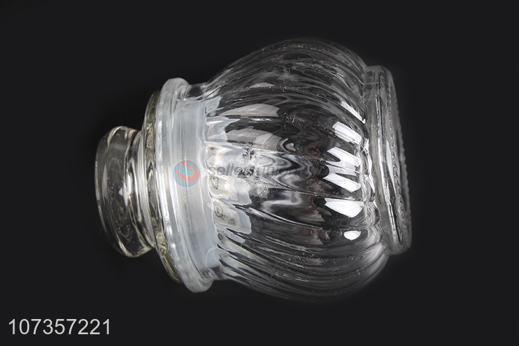 Hot sale crystal clear glass sugar jar with lid