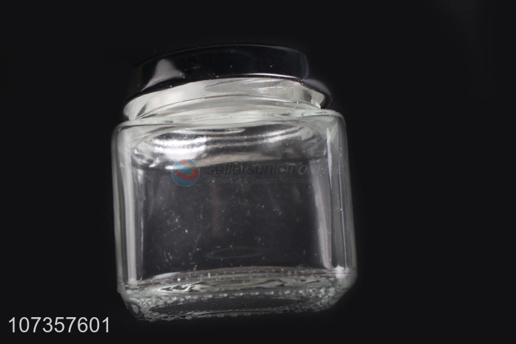 Factory price transparent airtight glass jar food cookie storage jar