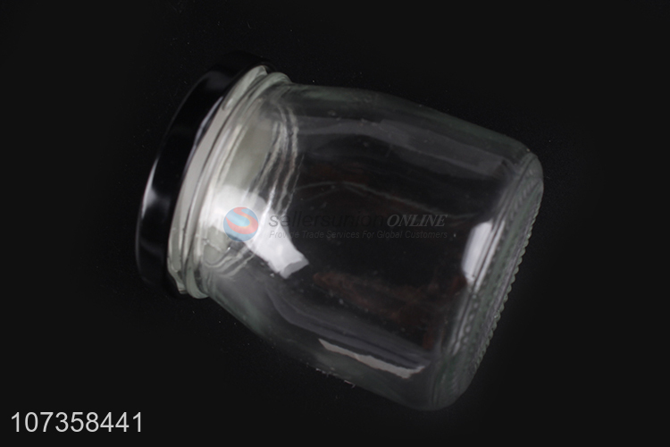 Promotional items transparent flower tea glass jar food cookie storage jar