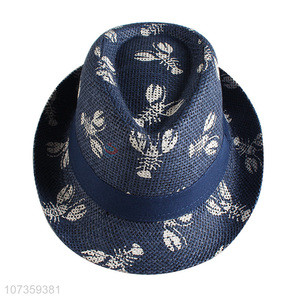 Fashion Crayfish Pattern Fedora Hat Summer Straw Hat