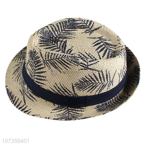 Good Quality Summer Short Brim Straw Fedora Hat
