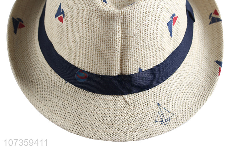 New Design Straw Fedora Hat Decorative Sun Hat