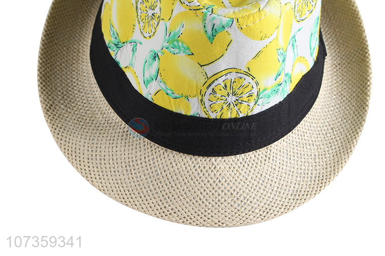 Delicate Design Fruit Pattern Fedora Hat Straw Hat