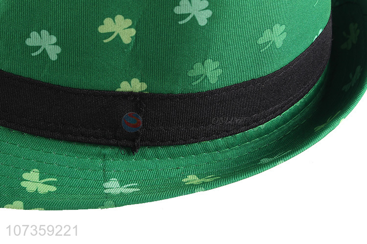 Hot Selling Clover Pattern Fedora Hat Colorful Billycock