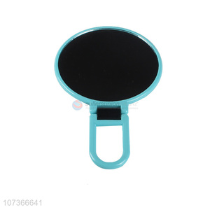 Low price blue folding cosmetic mirror tabletop standing makeup mirror