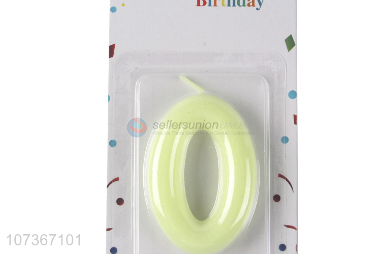 Factory Wholesale Paraffin Wax Birthday Cake Decor Number 0 Candles