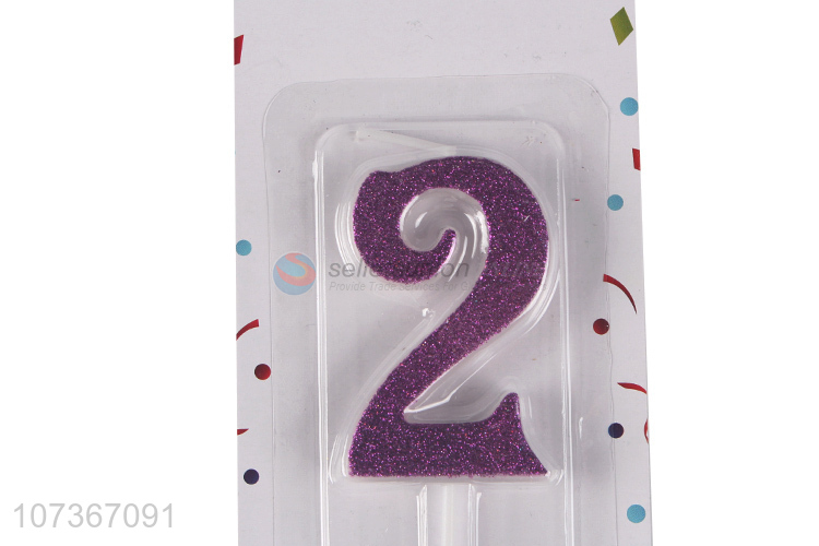 China Factory Glitter Number Cake Candles For Birthday Party