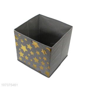 Competitive price gold star printed folding nonwoven storage box storage organizer