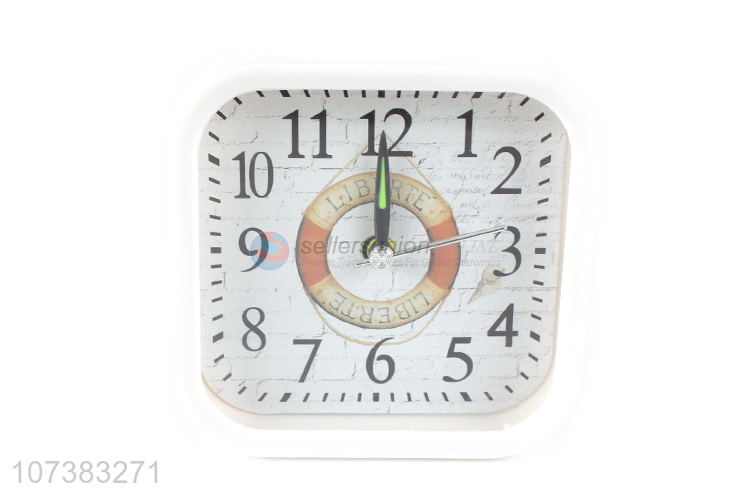 Premium Quality White Square Plastic Alarm Clock