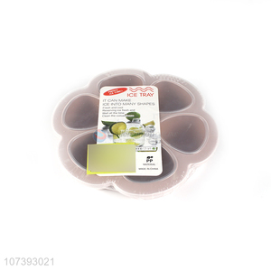 Contracted Design Flower Shape Ice Cube Ice Tray With Lid