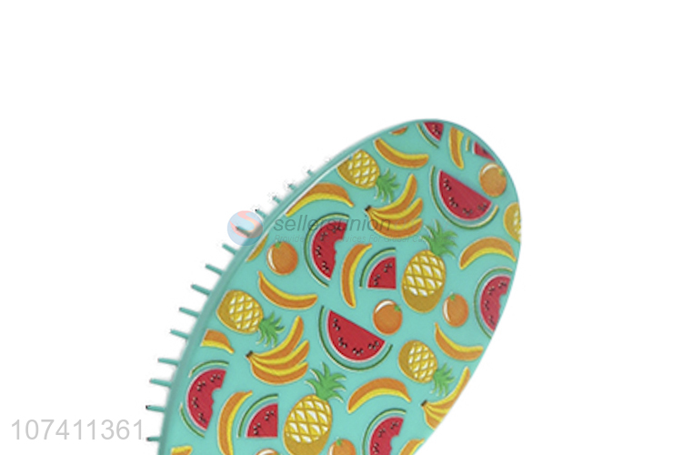 Creative design colorful fruit printed plastic air cushion comb