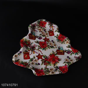 China wholesale colourful christmas tree shape plate