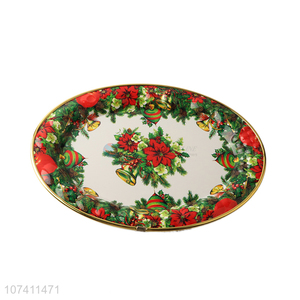 Factory price christmas style household plastic plates