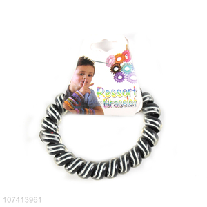 China supplier stripes printed elastic telephone wire bracelet for children