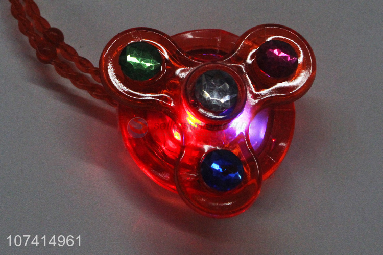 New Product Luminous Led Children Cartoon Flashing Gyro Necklace Toy