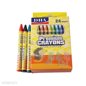 China factory widely used professional 24 colors wax crayons
