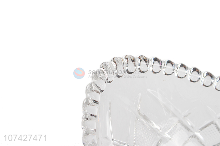 Hot Sale Ingot Shape Clear Glass Salad Bowl Fruit Holder