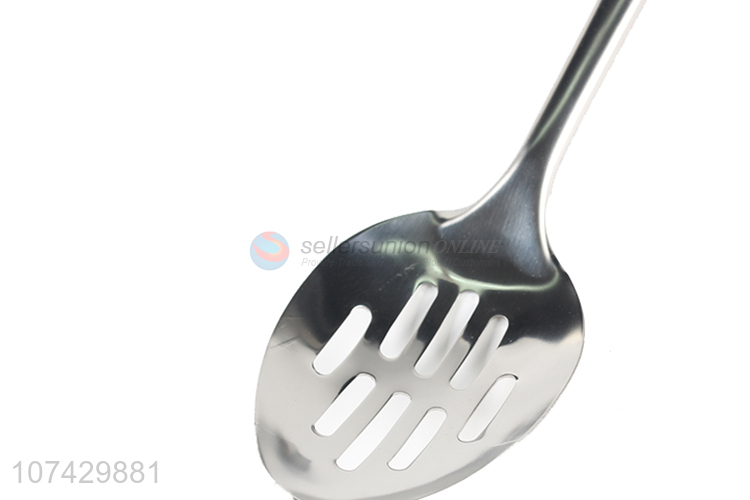 Factory price stainless steel kichenware slotted spoon with long handle