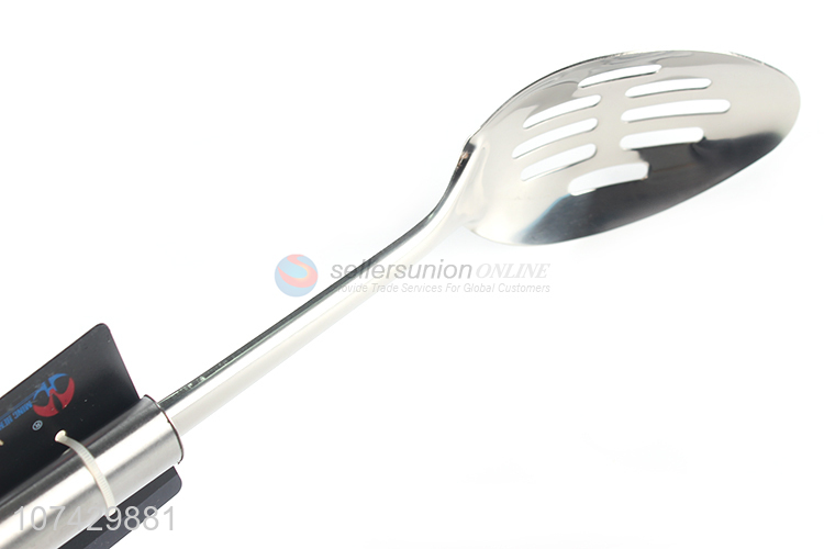 Factory price stainless steel kichenware slotted spoon with long handle