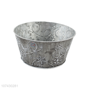 Wholesale Cheap Snowflake Design Fashion Metal Flowerpots For Garden