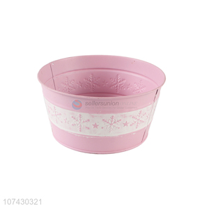 Good Quality Garden Decorative Snowflake Design Pink Flowerpot