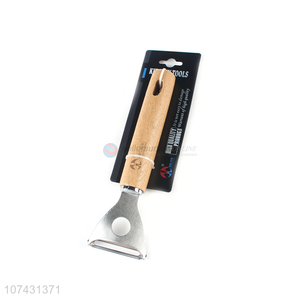 Competitive Price Bamboo Handle Stainless Steel Vegetable Fruit Peeler