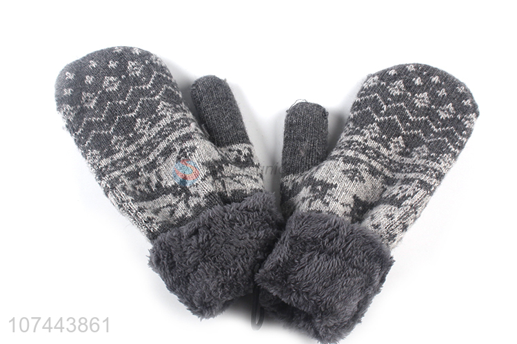 Good Quality Winter Thickened Warm Gloves Soft Woollen Gloves