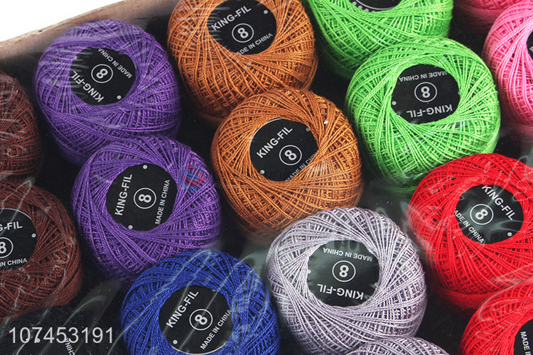 Custom 24 Pieces Pure Color Cotton Twine Sewing Thread