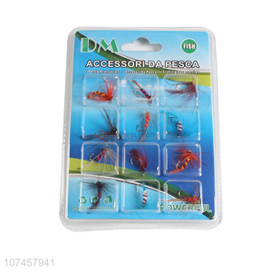 Recent design fishing tackle feather fishing hook steel fishhook