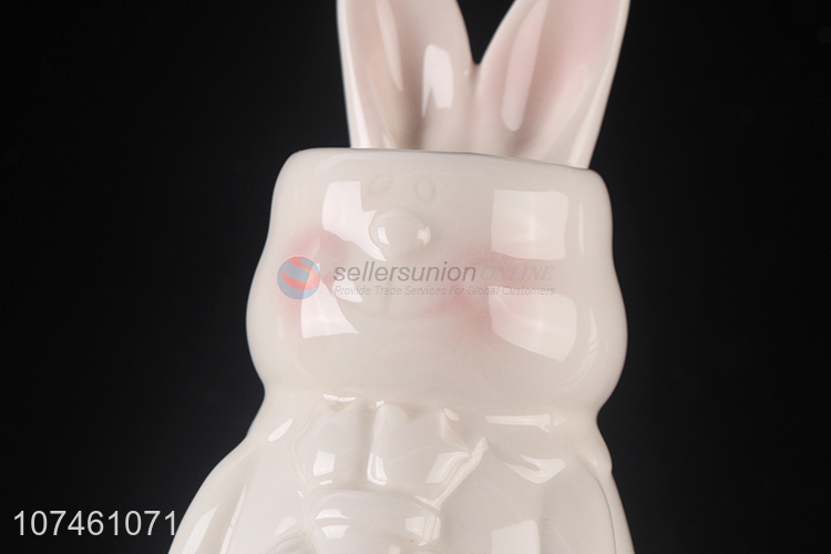 Popular Modern Home Decoration Cute Rabbit Ceramic Flower Vase