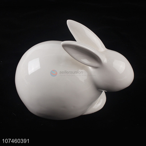 Wholesale Home Decor Cute Rabbit Ceramic Crafts Ornaments