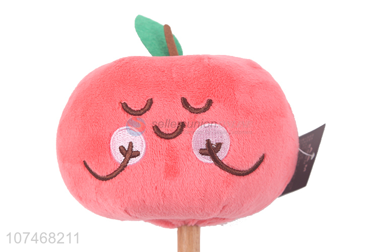 Hot products custom wooden massage stick plush apple toy