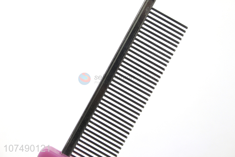 High Quality Pet Hair Grooming Comb With Plastic Handle