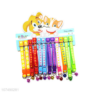 High quality pet supplies colorful polyester woven dog collar