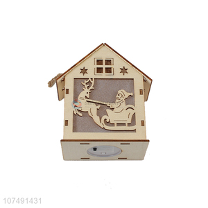 Competitive Price Christmas Wooden House With Light For Home Decoration