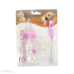 Best Quality Plastic Pet Feeding Bottle With Bottle Brush