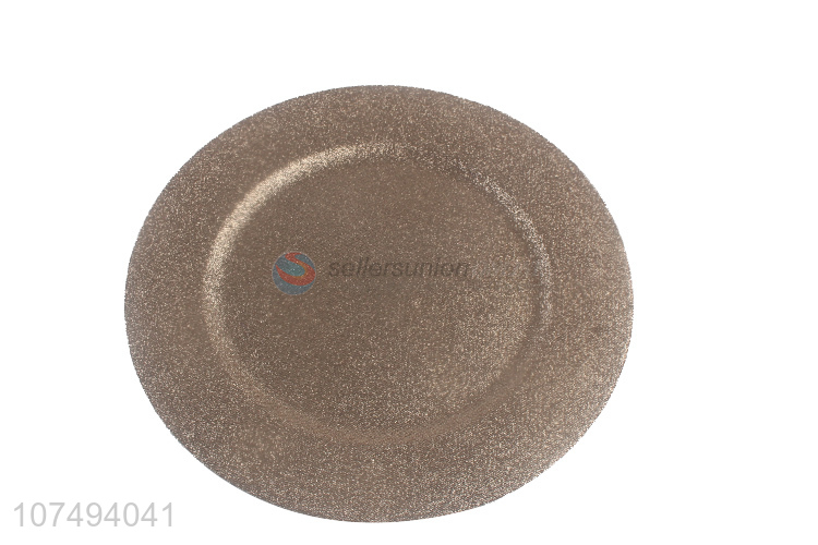 Promotional exquisite glitter plastic food serving plate for hotel