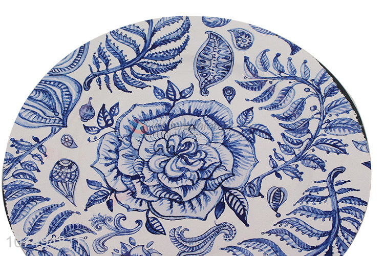 Good quality popular blue flower pattern plastic dish dinner dishes