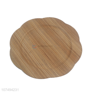 Good market eco-friendly wood grain plastic plate dinner plate