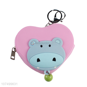 Good Sale Cartoon Heart Shape Silicone Coin Purse