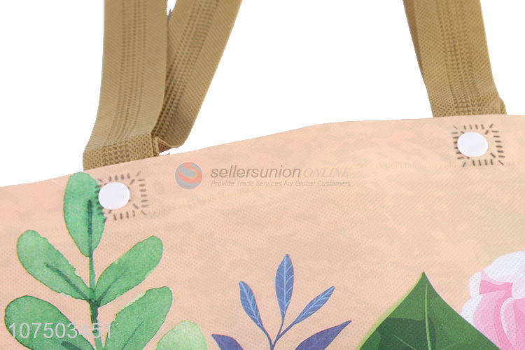 Premium quality flowers Printing Non-woven Reusable Shopping Bag tote bag