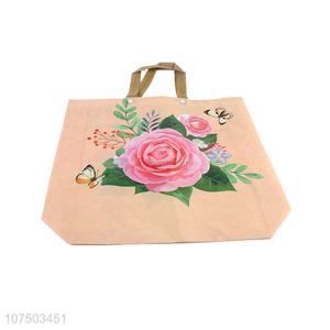 Premium Quality Flowers Printing Non-Woven Reusable Shopping Bag Tote Bag