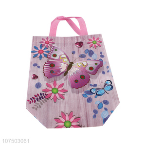 Best Price Cute Butterfly Pattern Eco Friendly Shopping Bag Non-Woven Fabric Tote Bag