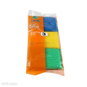 Wholesale 3 Pieces Colorful Scouring Pad Set