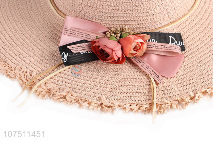 Competitive price exquisite ladies paper straw hats women sun hat