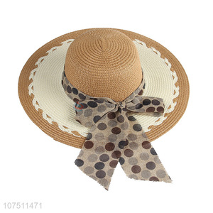 Fashionable design ladies outdoor travel paper straw hat sun hat