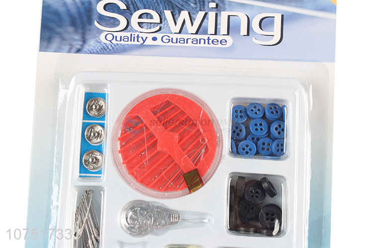 Good quality home sewing set with thread, needle, button, scissor & pin